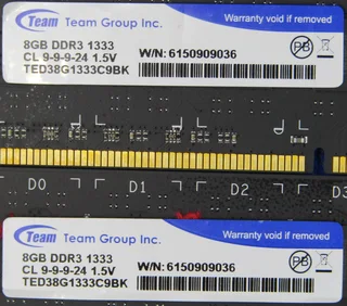 2 x 8GB DDR3 Team Group Inc. RAM Module