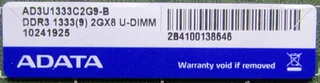 2gb Ddr3 Adata Ram Module