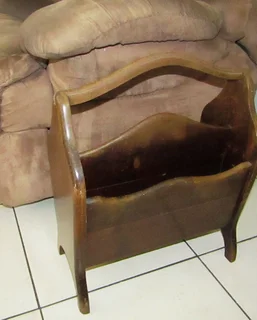 Walnut Solid Wood Magazine Rack / Stand