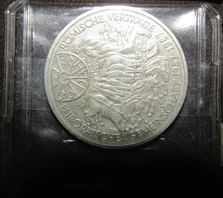 10 Deutsche Mark -römische Verträge 1957-87 Europäische Gemeinschaft (uncirculated)