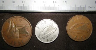 1d Eire x 3 (Irish Coins)
