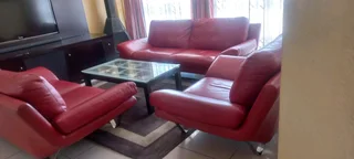 Red 3 Set Leather Sofa/Couches R25 000