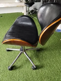 Ergonomic U-type Backrest Wood 360° Swivel Office Chair With Gas lift