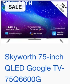 75 inch Smart Franeless Tv Skyworth