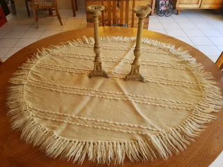 Mohair tablecloth and buffet runner