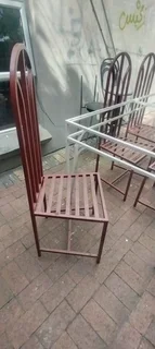 6 Seater Steel Table and Chairs