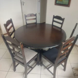 Imbuia Dining Table and 6 Chairs