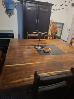 8 seater sleeper wood dining room set