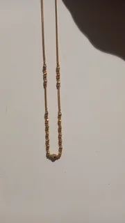 9ct Stunning Mungalsutra neckchain with Intricate Yellow and White Gold cutwork design