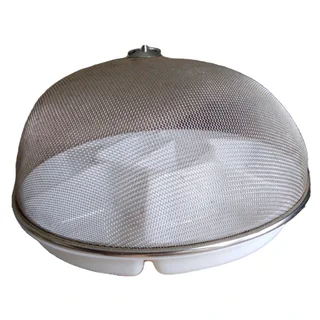 8 Compartment Snack / Veggie / Fruit Serving Container + Large 34 cm Metal Mesh Food Cover