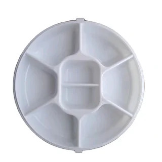 8 Compartment Snack / Veggie / Fruit Serving Container &#43; Large 34 cm Metal Mesh Food Cover