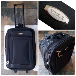 Vogue 55 cm Black Trolley Suitcase + 3 Locks