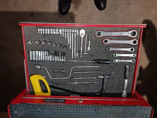 Toolbox with Imperial tools for aircraft use