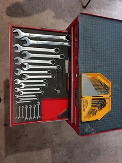 Toolbox with Imperial tools for aircraft use
