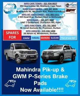 Mahindra Pik Up & GWM P Series Brake Pads