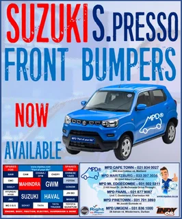 Suzuki S-Presso Front Bumpers - Now Available at MPD Pinetown