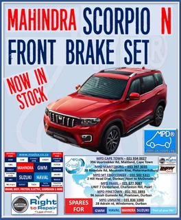 Mahindra and GWM Brake Pads avil now &#64; MPD PTN