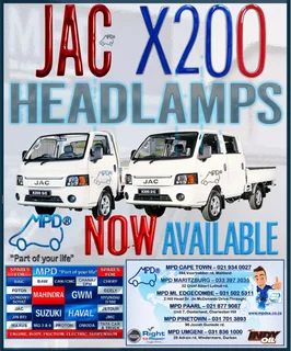 JAC X200 Headlamps avil order @MPD Pinetown