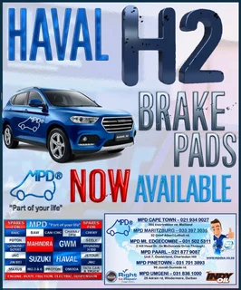 Haval H2 Brake Pads avil @ MPD Pinetown