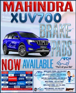 MAHINDRA KUV, XUV, and TUV RANGE BRAKE PADS AVIL NOW &#64; MPD PINETOWN
