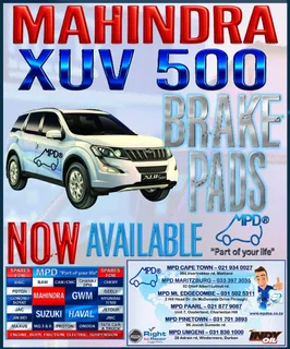 MAHINDRA KUV, XUV, and TUV RANGE BRAKE PADS AVIL NOW &#64; MPD PINETOWN