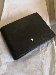 Montblanc Softgrain 6cc Wallet WITH Removable Cr Card Holder &#61; 2 ITEMS