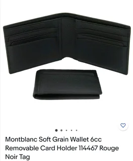 Montblanc Softgrain 6cc Wallet WITH Removable Cr Card Holder &#61; 2 ITEMS