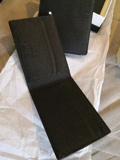 Montblanc Softgrain 6cc Wallet WITH Removable Cr Card Holder &#61; 2 ITEMS