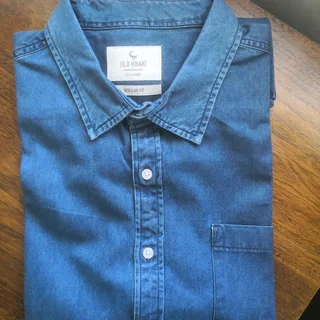 Denim Shirt L/s Old Khaki - Brand New