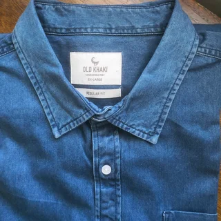 DENIM Shirt L/S Old Khaki - Brand New