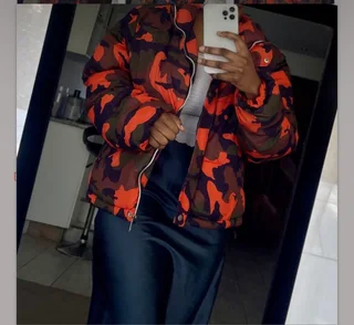 Orange camouflage jacket