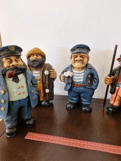 Collectors Bargain ! I have 7 Large fisherman figurines !! Hand painted !!
