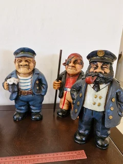 Collectors Bargain ! I have 7 Large fisherman figurines !! Hand painted !!