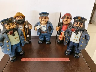 Collectors Bargain ! I have 7 Large fisherman figurines !! Hand painted !!