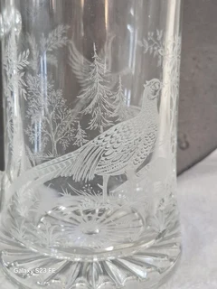 Bargain ! Circa 1950s, German Made, Etched glass Beer Mug !