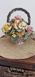 For the Collector ! Vintage, circa 1930s, Capodimonte Flower Basket !