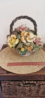 For the Collector ! Vintage, circa 1930s, Capodimonte Flower Basket !