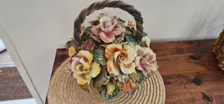 For the Collector ! Vintage, circa 1930s, Capodimonte Flower Basket !