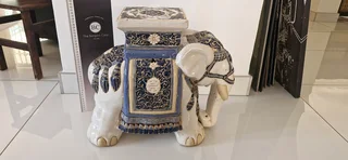 Black Friday Special ! Absolutely Stunning ! Vintage Asian Huge Ceramics Elephant Stand !