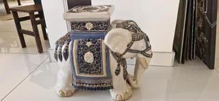 BLACK FRIDAY SPECIAL ! ABSOLUTELY STUNNING ! Vintage Asian Huge Ceramics Elephant stand !