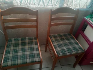 Wooden 4 seater table and chair
