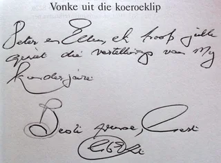 Vonke uit die koeroeklip - &#39;n Eie verhaal uit Namakwaland - Gert Sarrisam - geteken deur Skrywer