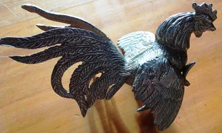 Vintage brass ornate detailed Fighting Rooster