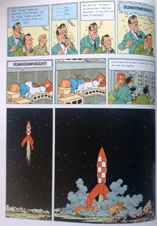 Die Avonture van KUIFIE - Verkenners op die Maan - HERGE