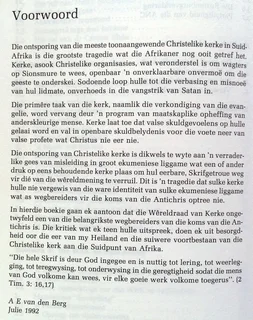Die wereldraad van Kerke - &#39;n anti-Christelike wegbereider - Ds Andre Van Den Berg