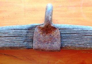 Vintage oak and iron horse or ox yoke