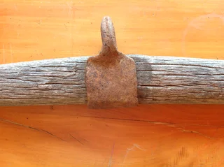 Vintage oak and iron horse or ox yoke