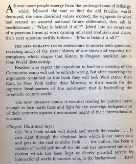 The New Unhappy Lords - an exposure of power politics - A K Chesterton