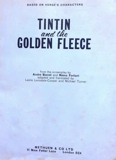 Tintin and the Golden Fleece - Based on Herges Characters - The Book of the Film - Hardcover Methuen