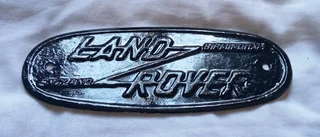 Vintage original aluminium Land Rover badge, Birmingham, England